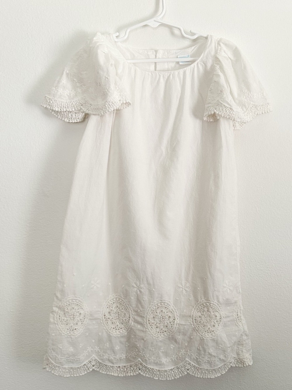 Edgehill Collection White Eyelet Cotton Girls' Dress